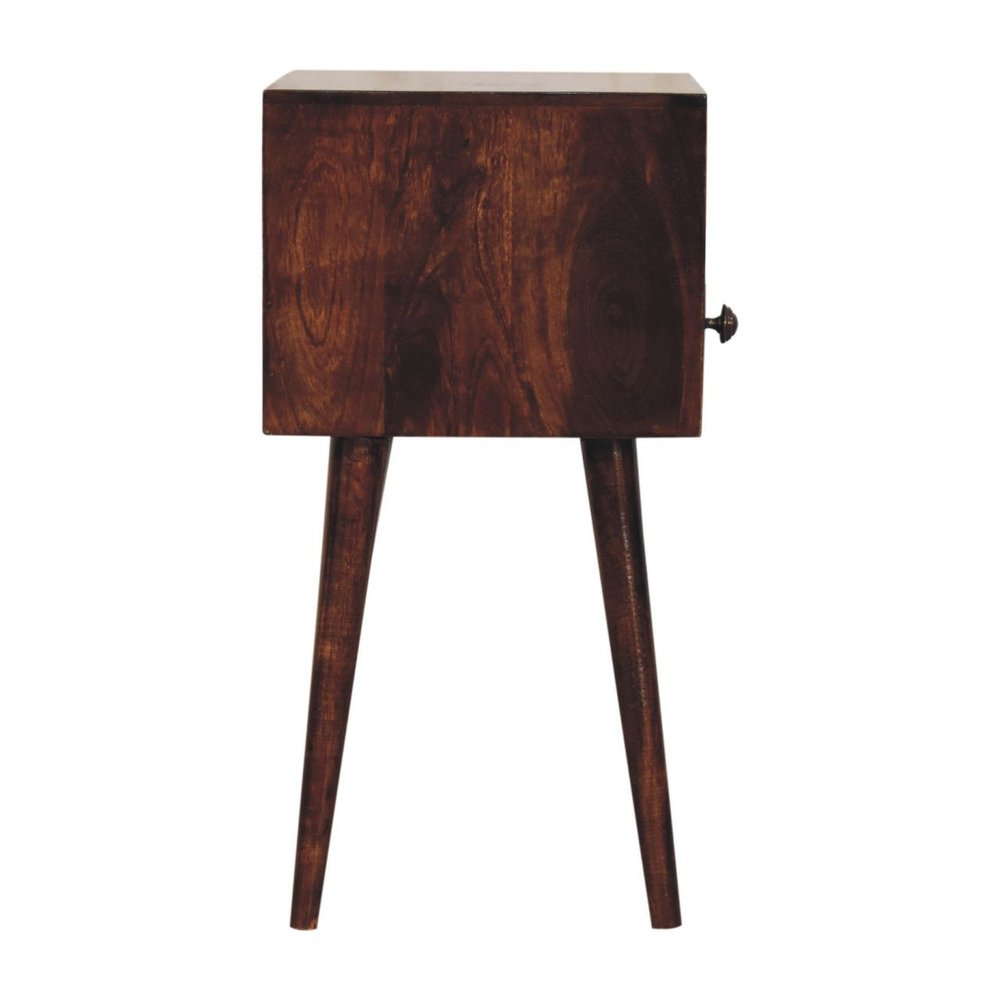 Walnut Solid Wood Square One Drawer Nightstand - 22-inch