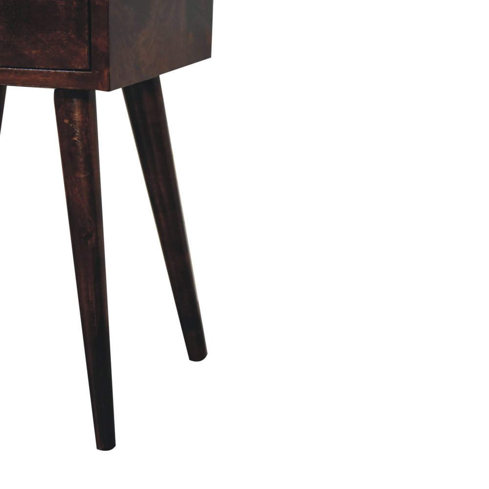 Walnut Solid Wood Square One Drawer Nightstand - 22-inch