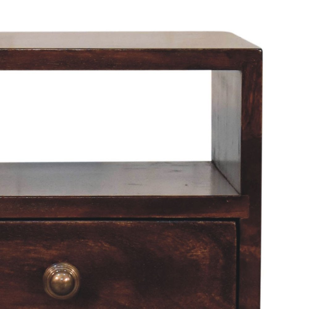 Walnut Solid Wood Square One Drawer Nightstand - 22-inch