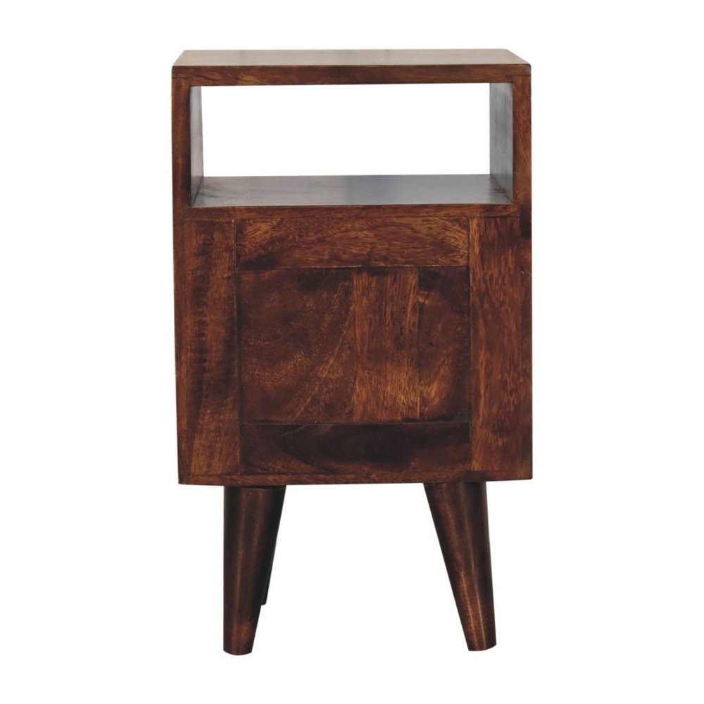 Walnut Solid Wood Square Two Drawer Nightstand - 20-inch