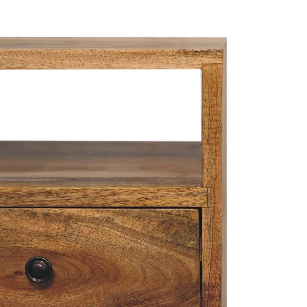Oak Solid Wood Two Drawer Nightstand - 20-inch