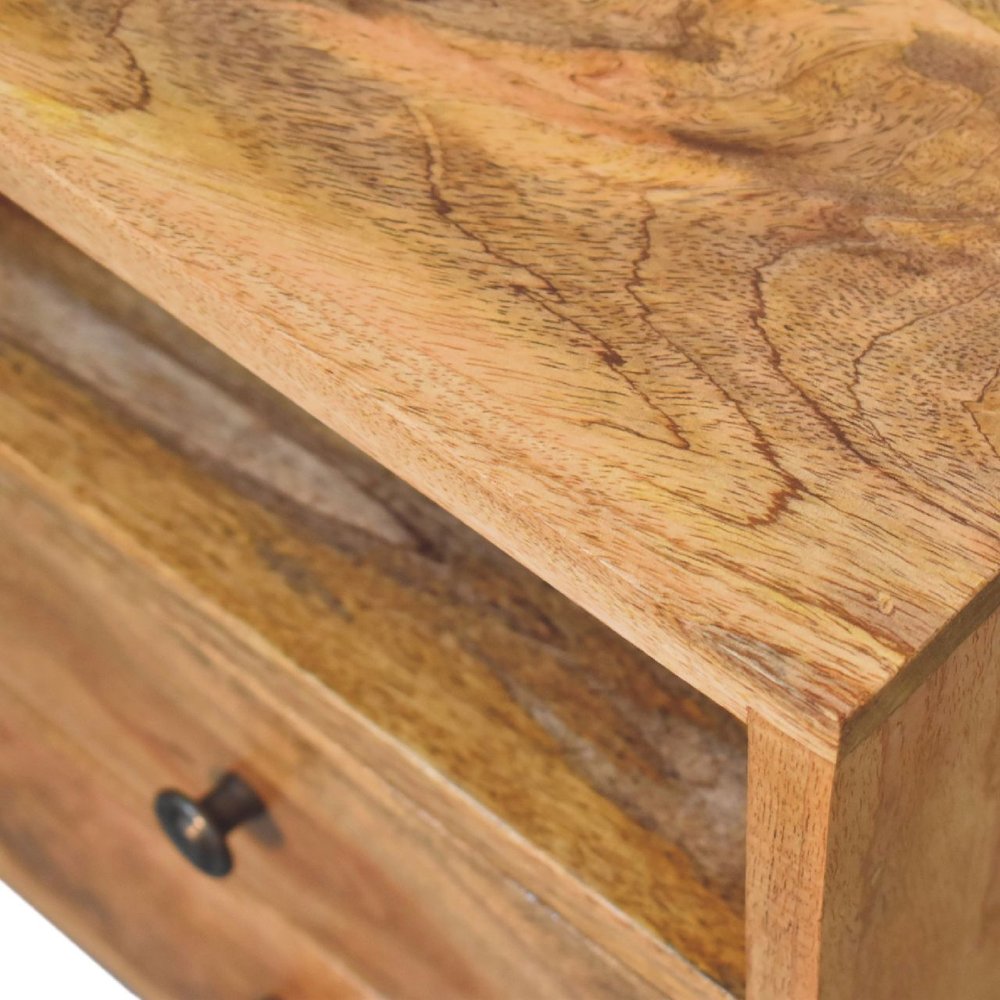 Oak Solid Wood Two Drawer Nightstand - 20-inch