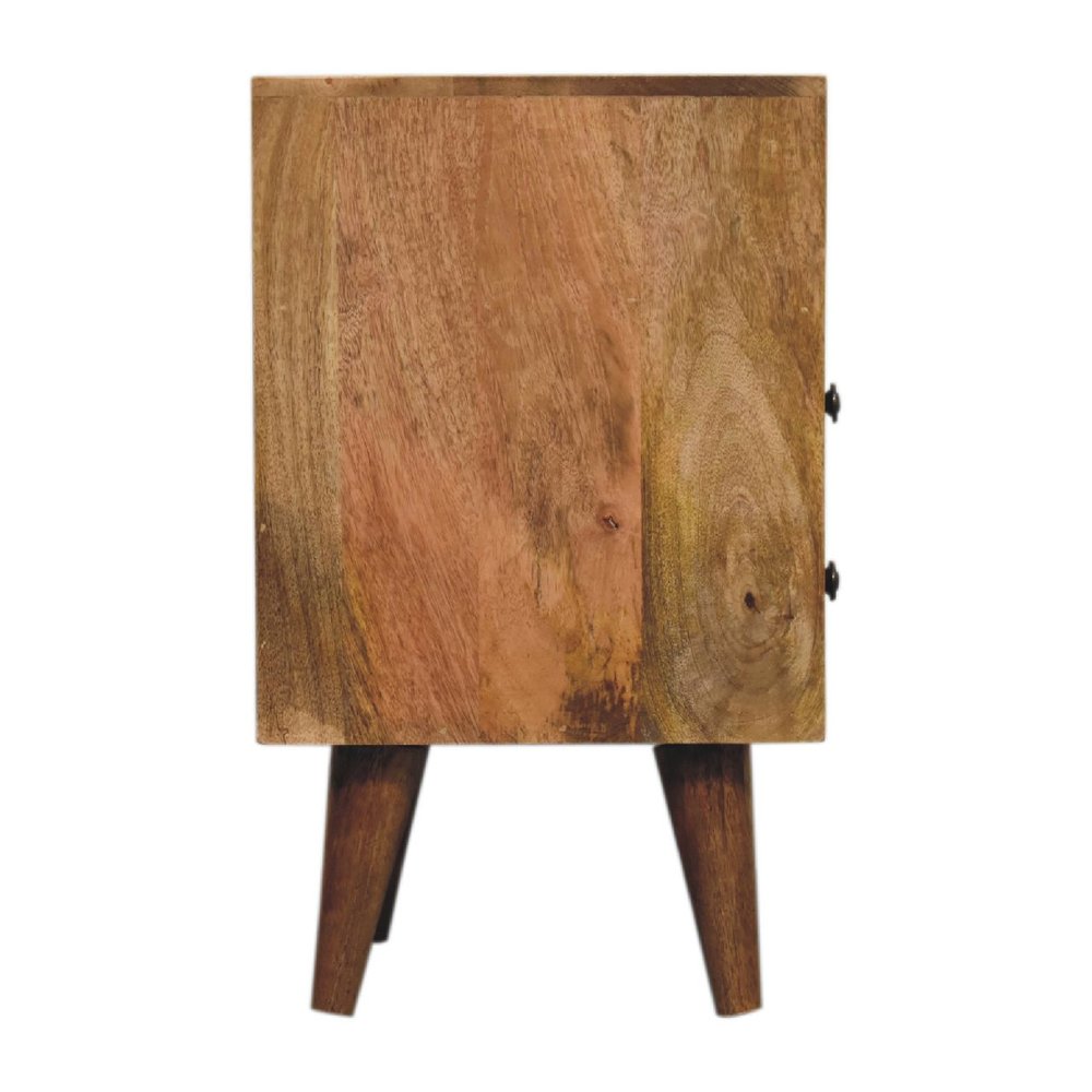 Oak Solid Wood Two Drawer Nightstand - 20-inch