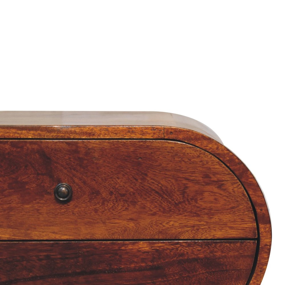 Chestnut Solid Wood Oval Two Drawer Nightstand - 24-inch