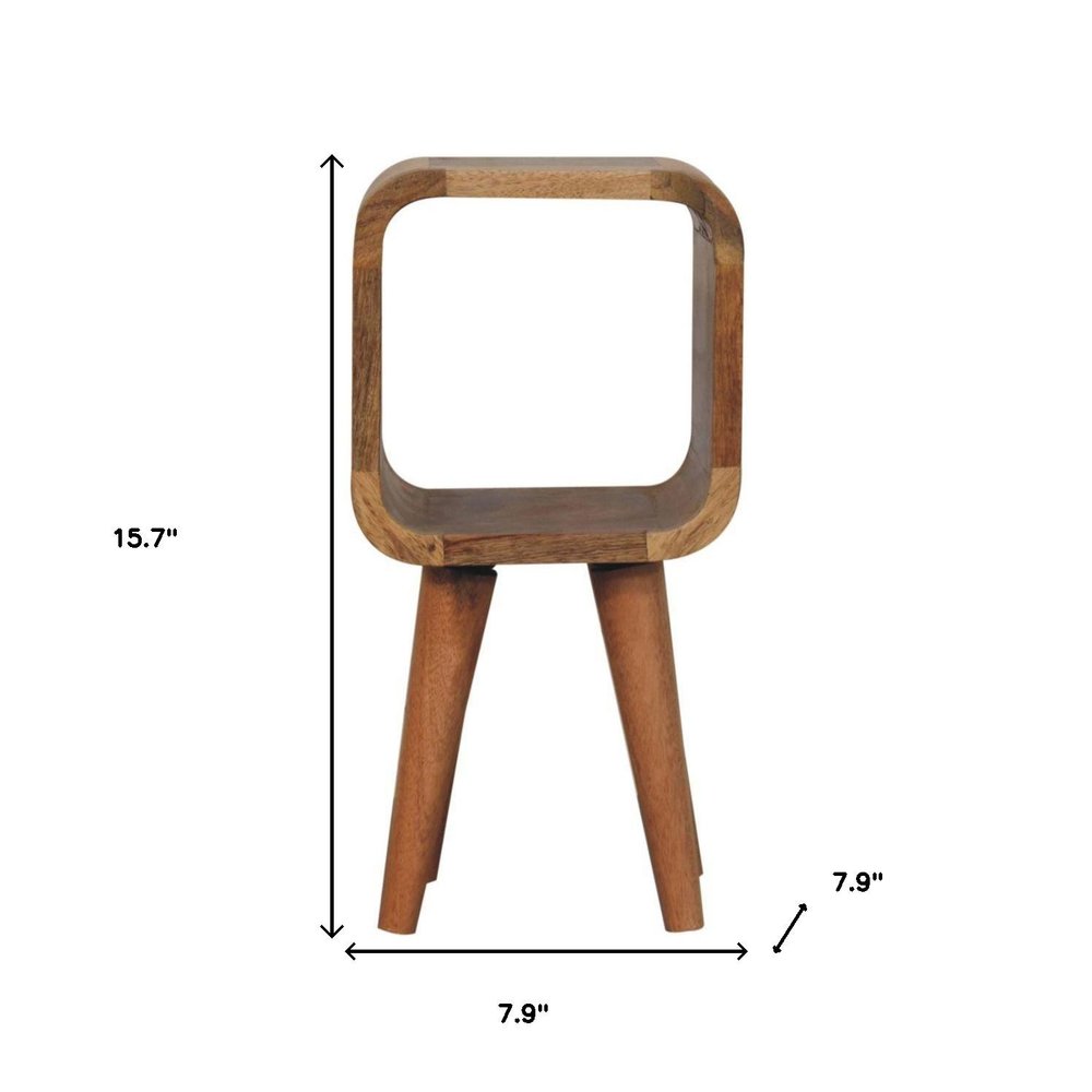 Oak Solid Wood Nightstand - 16-inch
