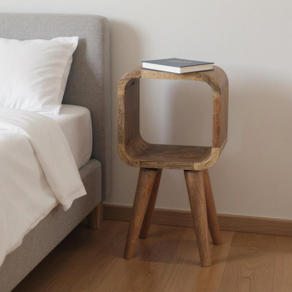 Oak Solid Wood Nightstand - 16-inch
