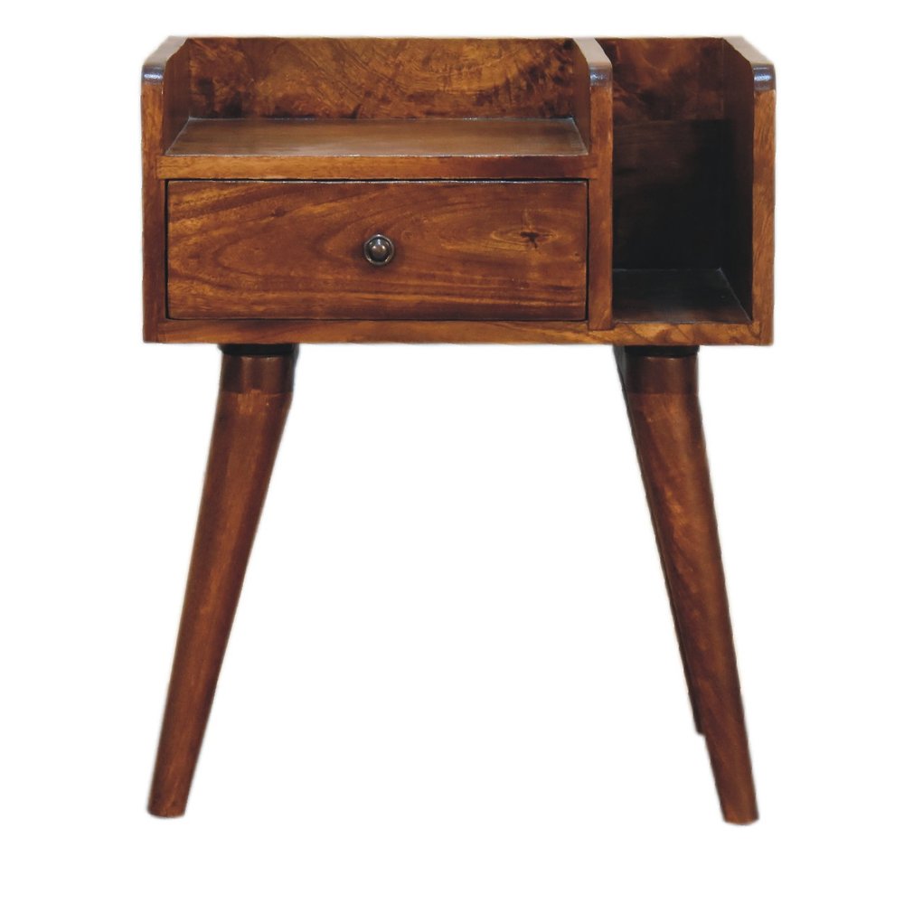 Chestnut Solid Wood One Drawer Nightstand - 22-inch