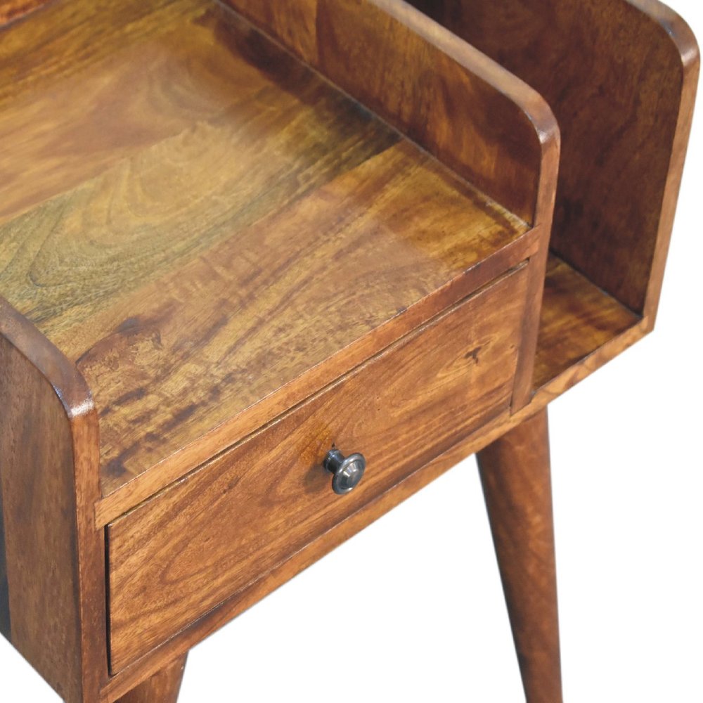 Chestnut Solid Wood One Drawer Nightstand - 22-inch