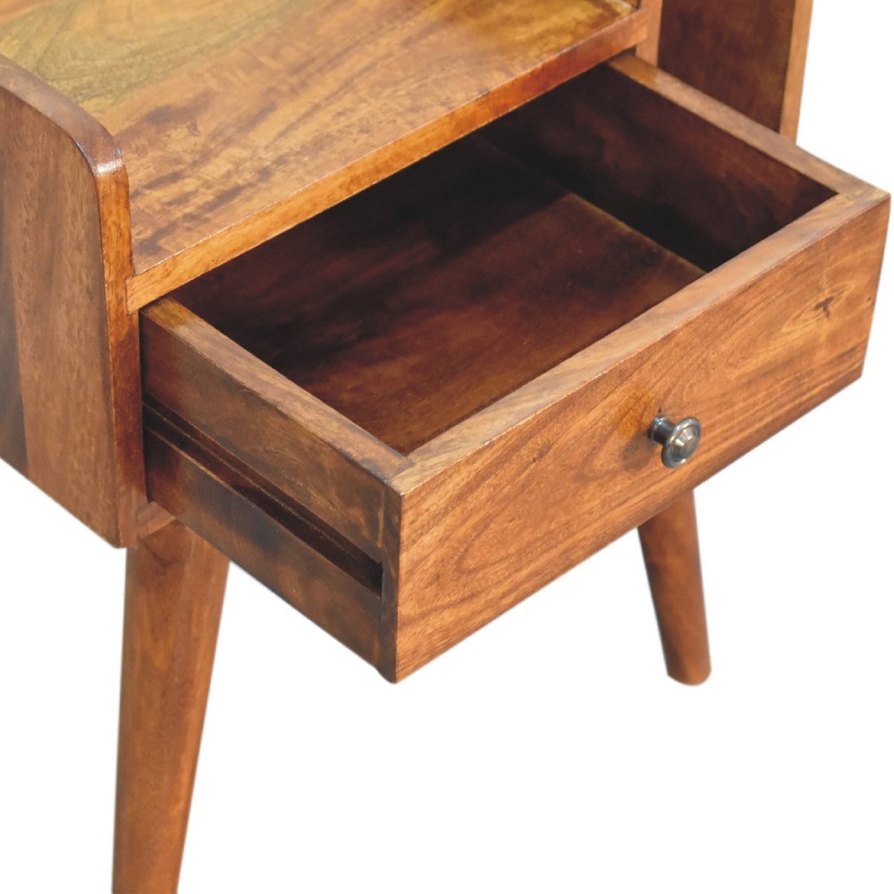 Chestnut Solid Wood One Drawer Nightstand - 22-inch