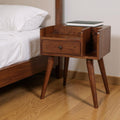 Chestnut Solid Wood One Drawer Nightstand - 22-inch