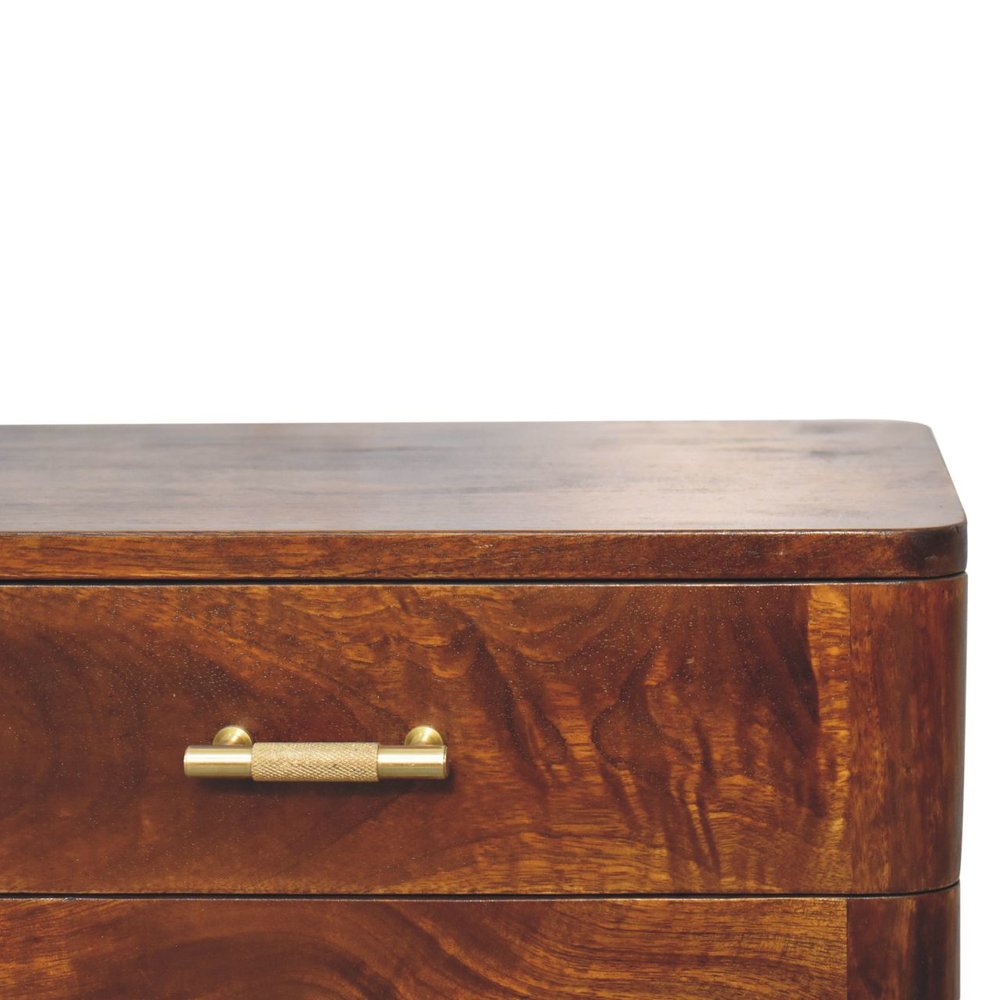 Chestnut Solid Wood Two Drawer Nightstand - 23-inch