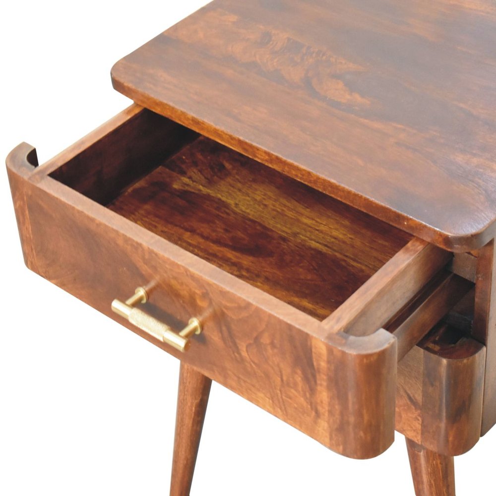 Chestnut Solid Wood Two Drawer Nightstand - 23-inch