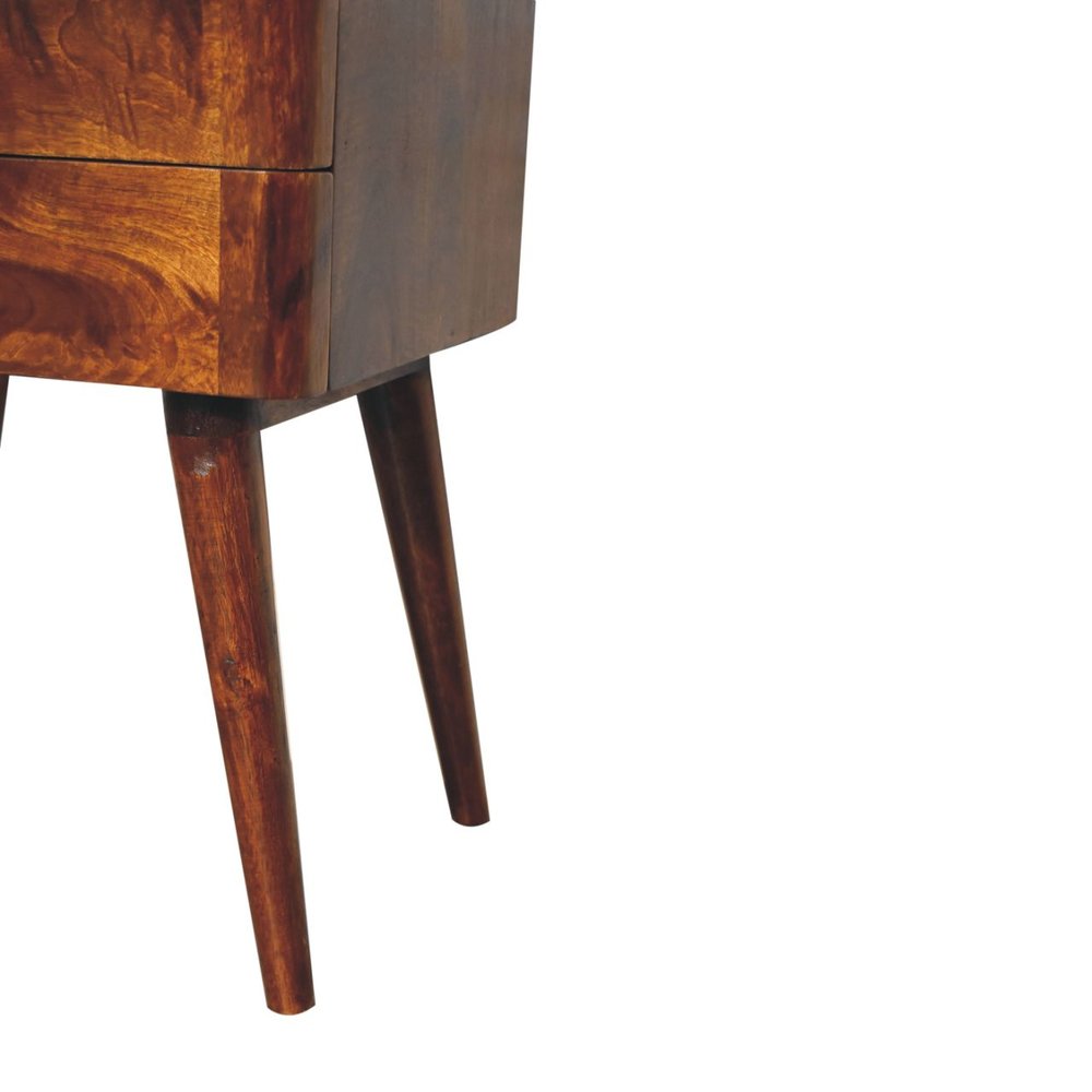 Chestnut Solid Wood Two Drawer Nightstand - 23-inch