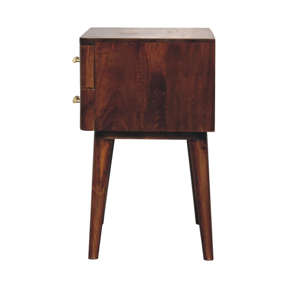 Chestnut Solid Wood Two Drawer Nightstand - 23-inch