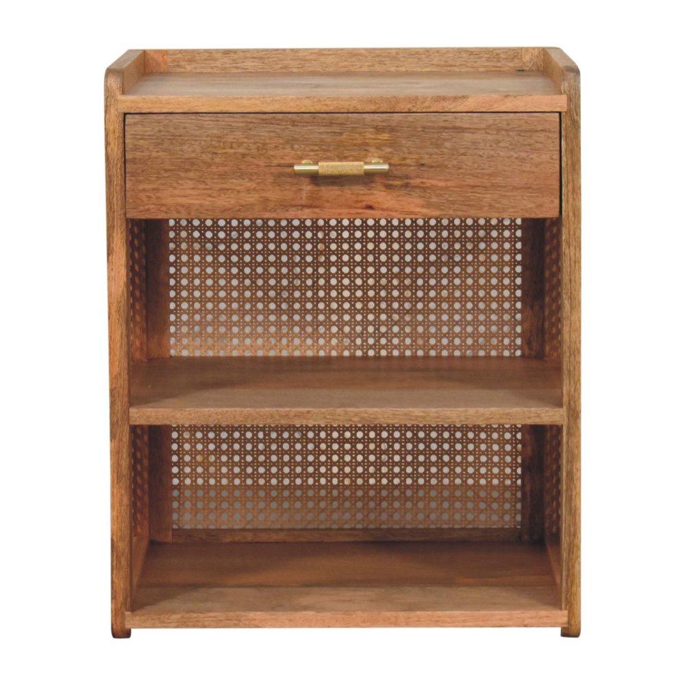 Oak Solid Wood One Drawer Nightstand - 23-inch