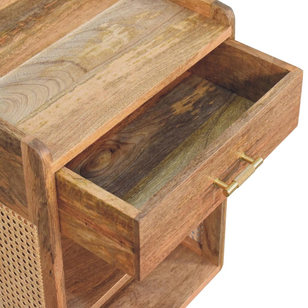 Oak Solid Wood One Drawer Nightstand - 23-inch