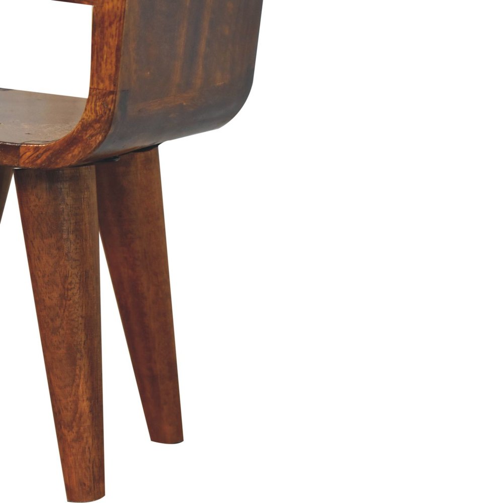 Chestnut Solid Wood Square One Drawer Nightstand - 16-inch