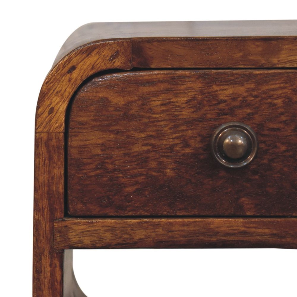 Chestnut Solid Wood Square One Drawer Nightstand - 16-inch