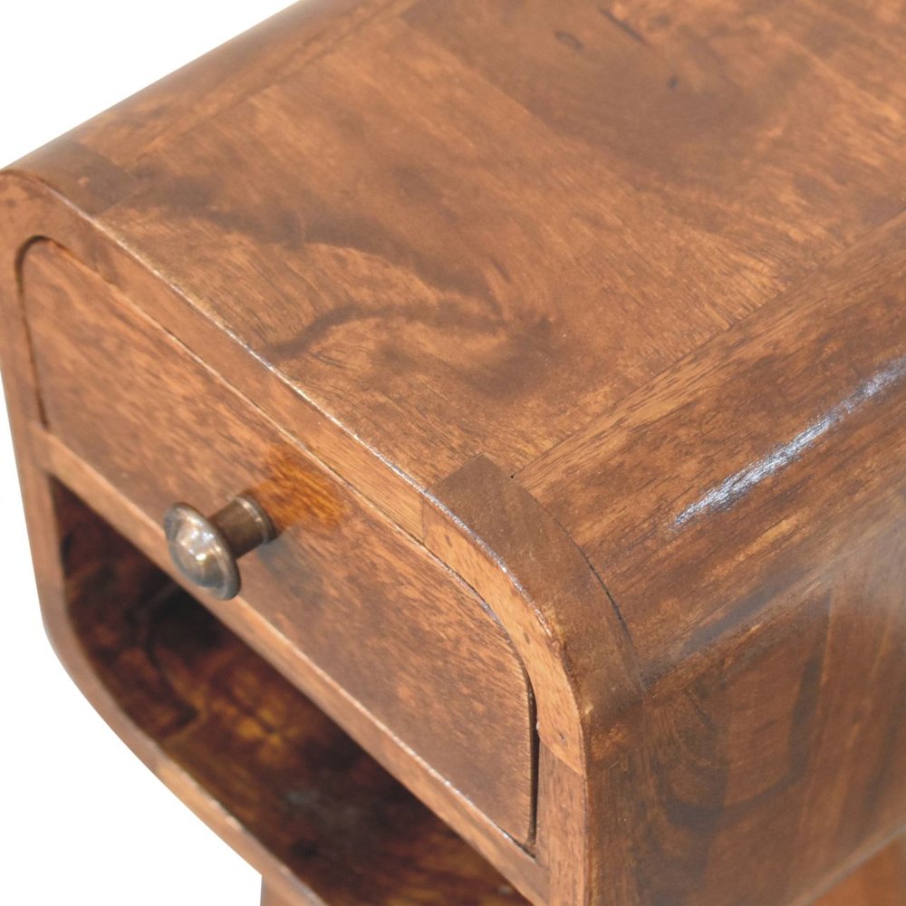 Chestnut Solid Wood Square One Drawer Nightstand - 16-inch