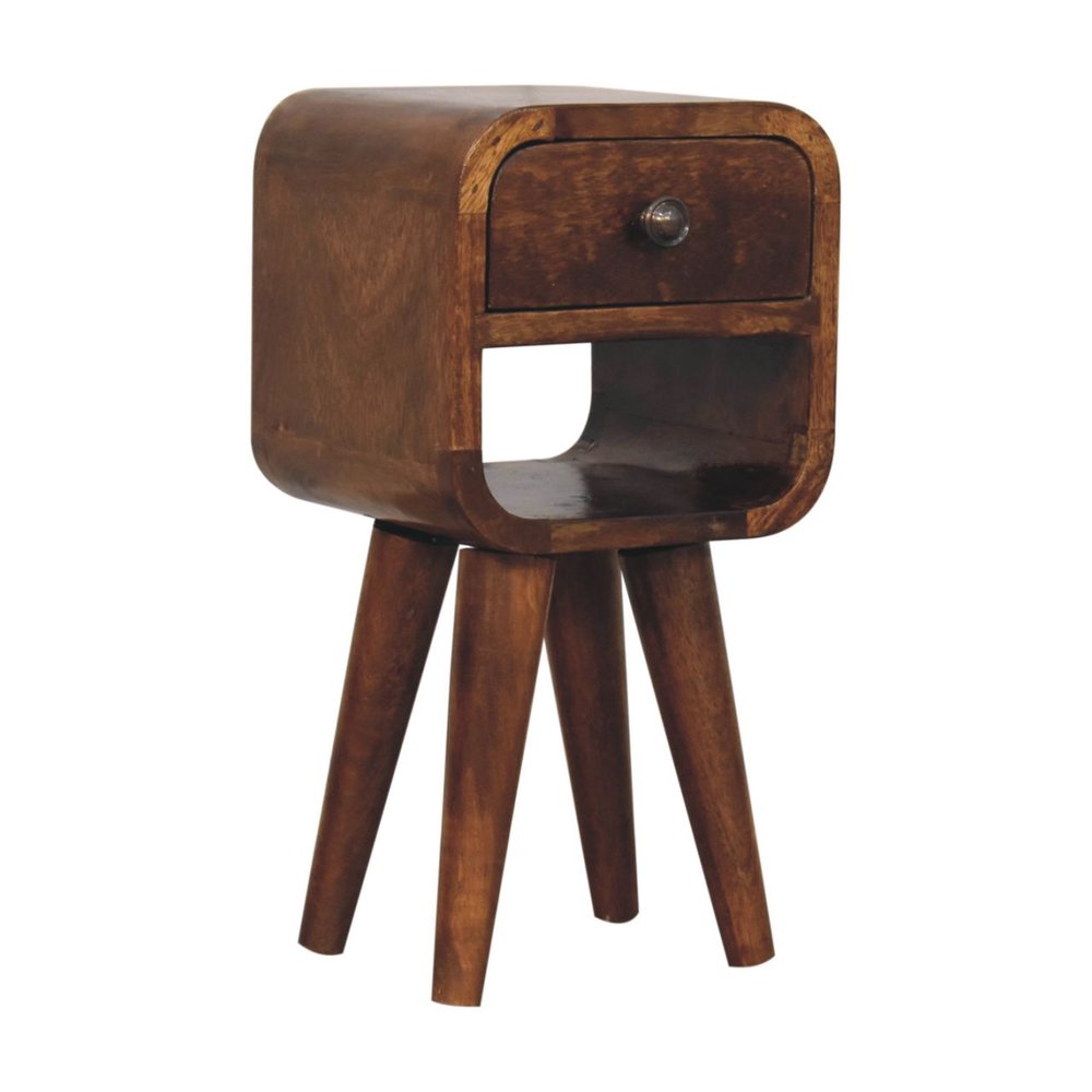 Chestnut Solid Wood Square One Drawer Nightstand - 16-inch