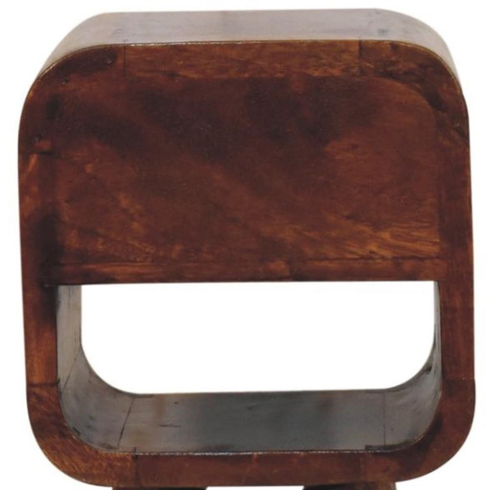 Chestnut Solid Wood Square One Drawer Nightstand - 16-inch