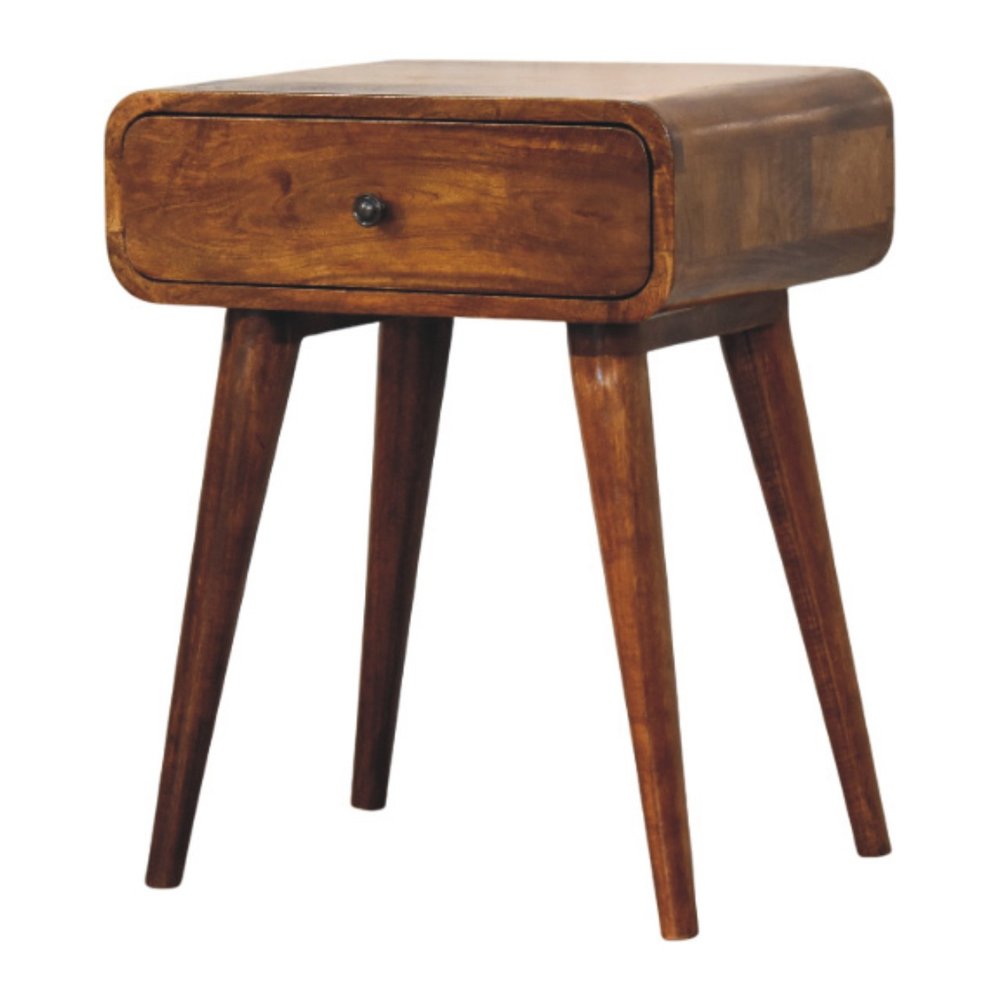 Chestnut Solid Wood One Drawer Nightstand - 22-inch