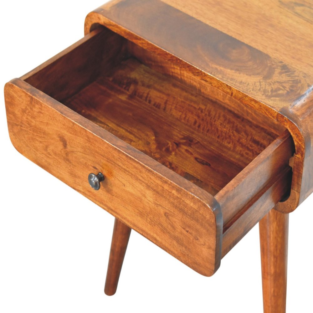 Chestnut Solid Wood One Drawer Nightstand - 22-inch