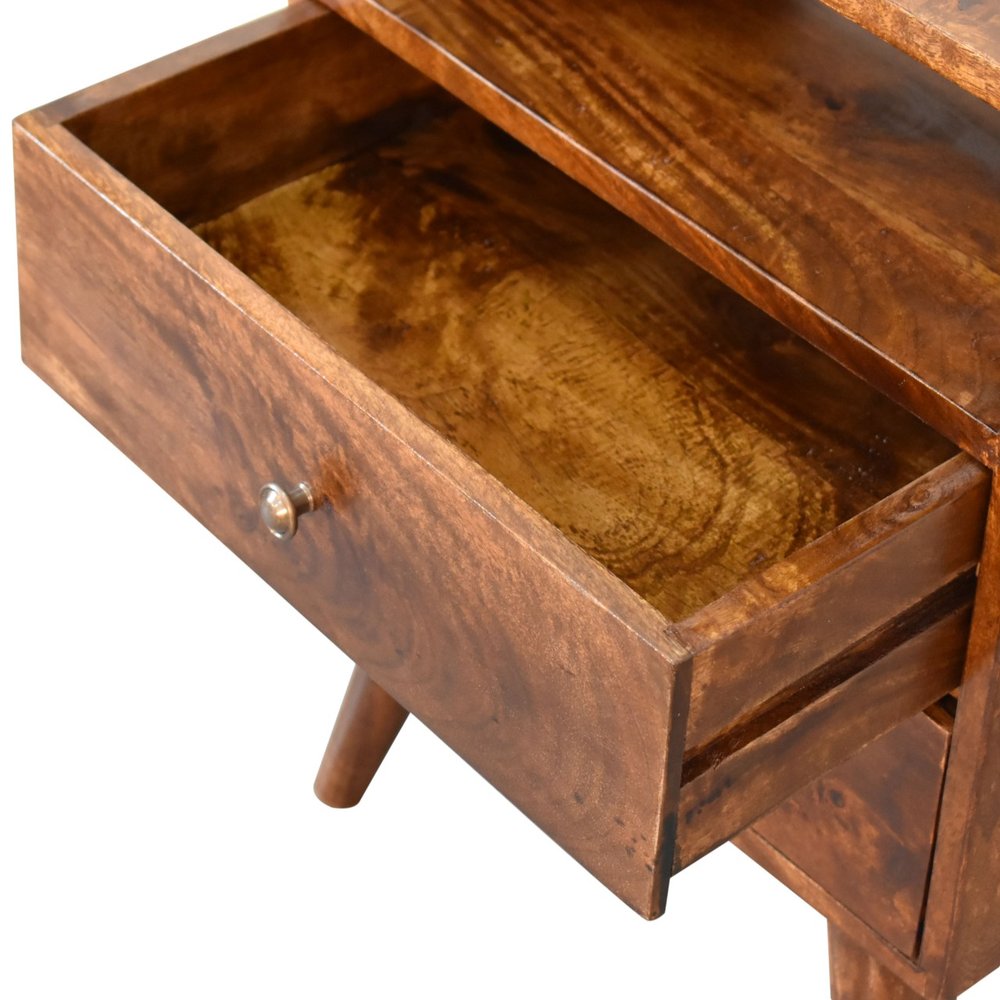 Chestnut Solid Wood Two Drawer Nightstand - 24-inch