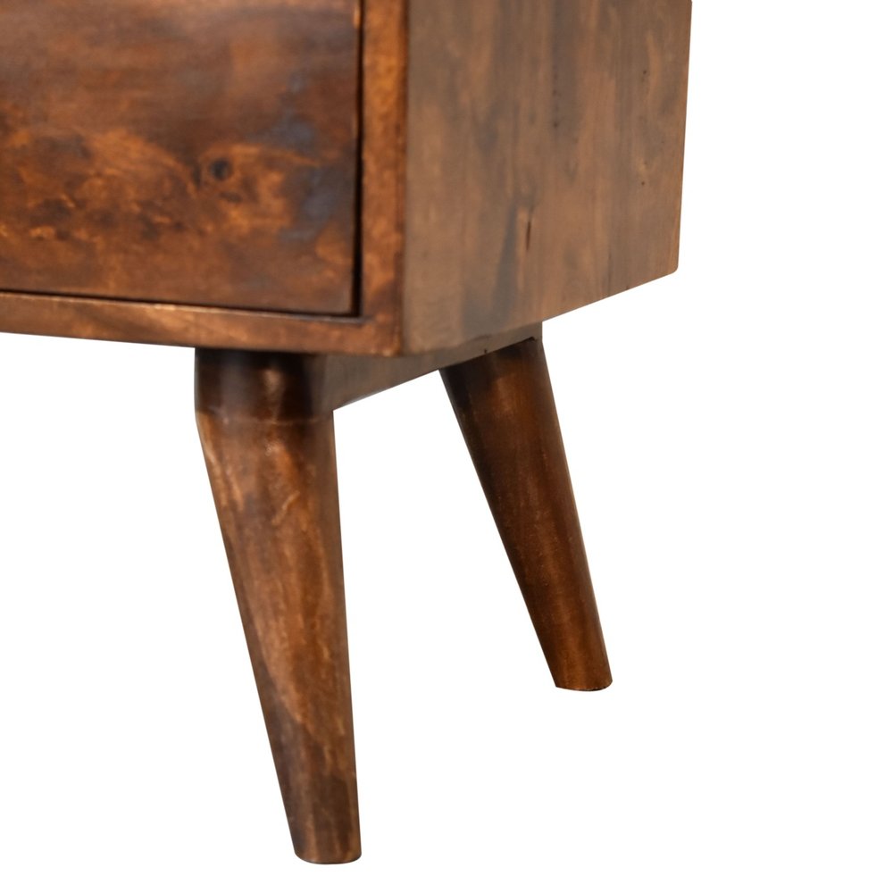 Chestnut Solid Wood Two Drawer Nightstand - 24-inch