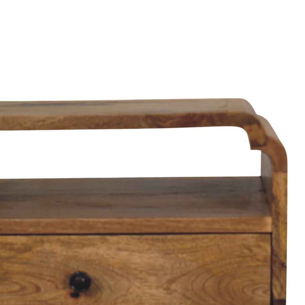 Light Brown Solid Wood One Drawer Nightstand - 22-inch