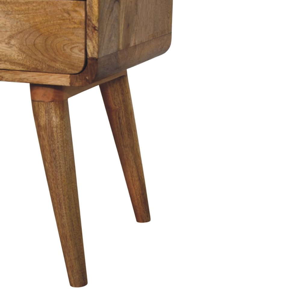 Light Brown Solid Wood One Drawer Nightstand - 22-inch