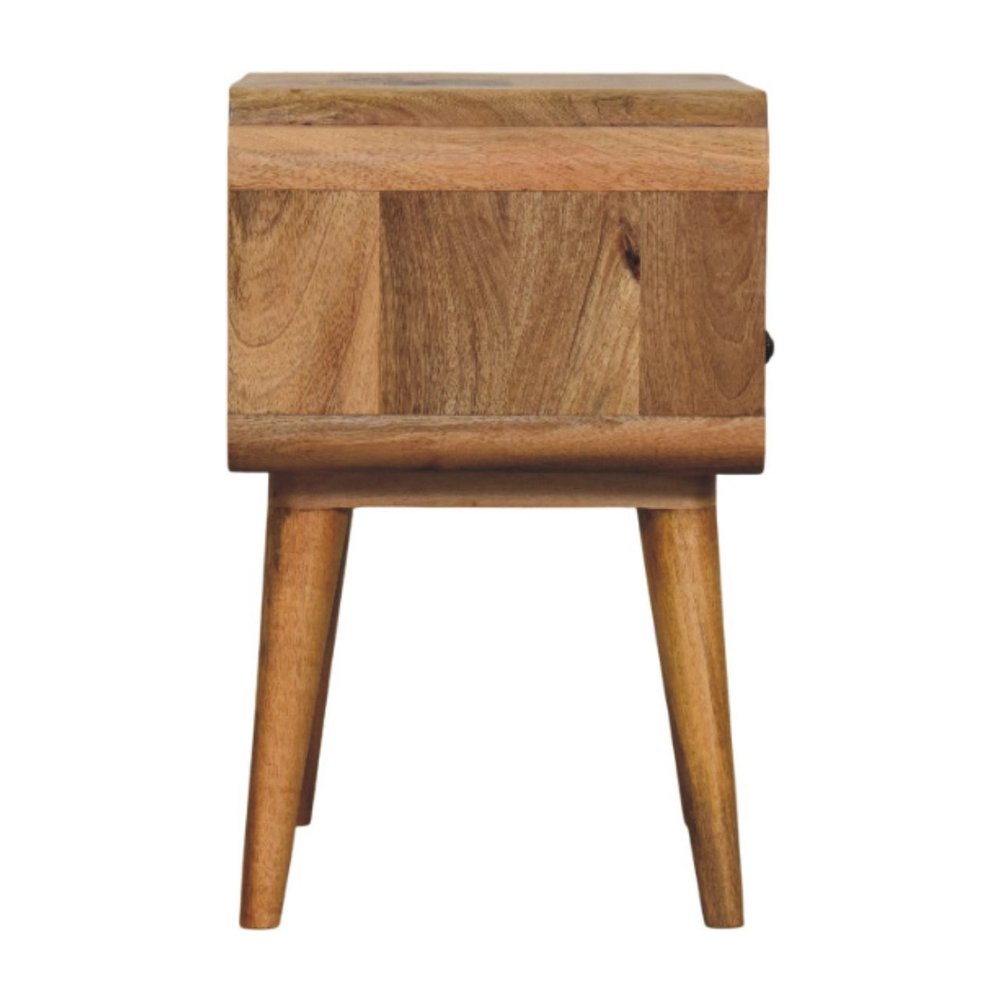 Light Brown Solid Wood One Drawer Nightstand - 22-inch