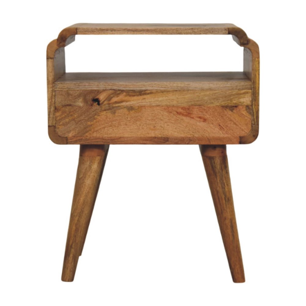Light Brown Solid Wood One Drawer Nightstand - 22-inch