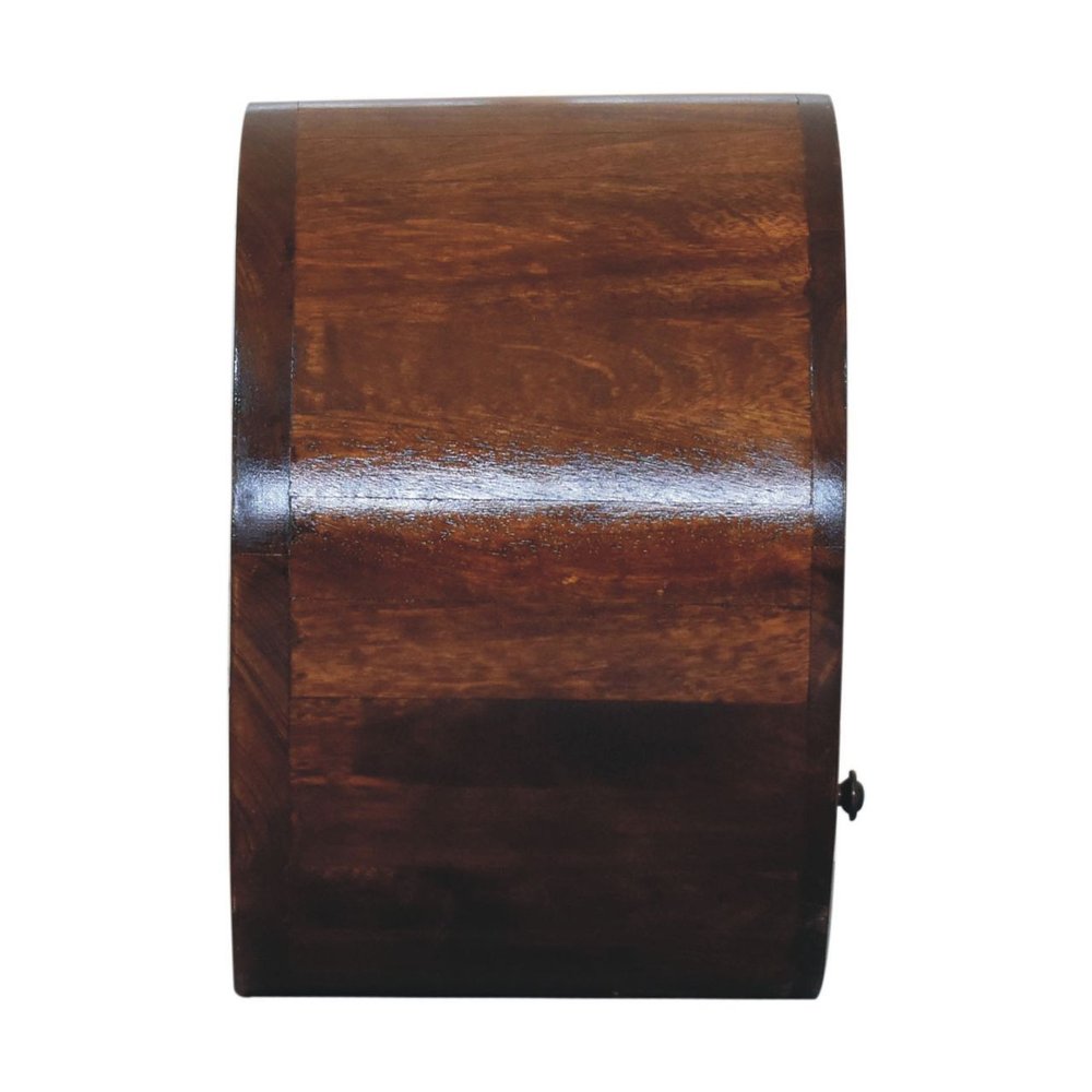 Chestnut Solid Wood Round One Drawer Floating Nightstand - 16-inch