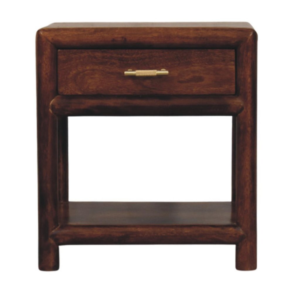Chestnut Solid Wood Square One Drawer Nightstand - 20-inch