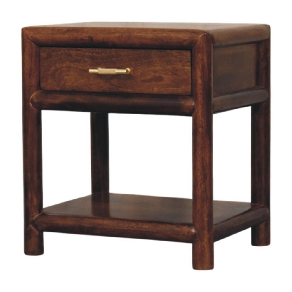 Chestnut Solid Wood Square One Drawer Nightstand - 20-inch
