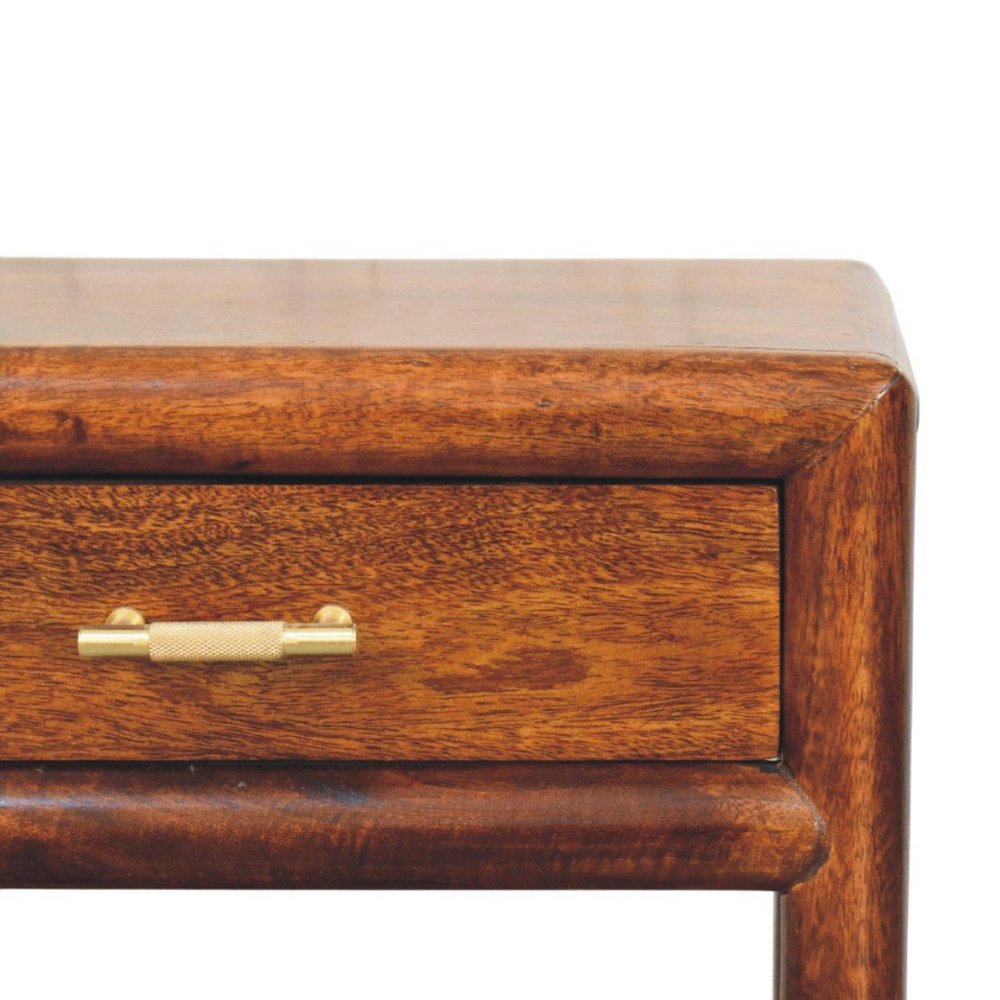 Chestnut Solid Wood Square One Drawer Nightstand - 20-inch