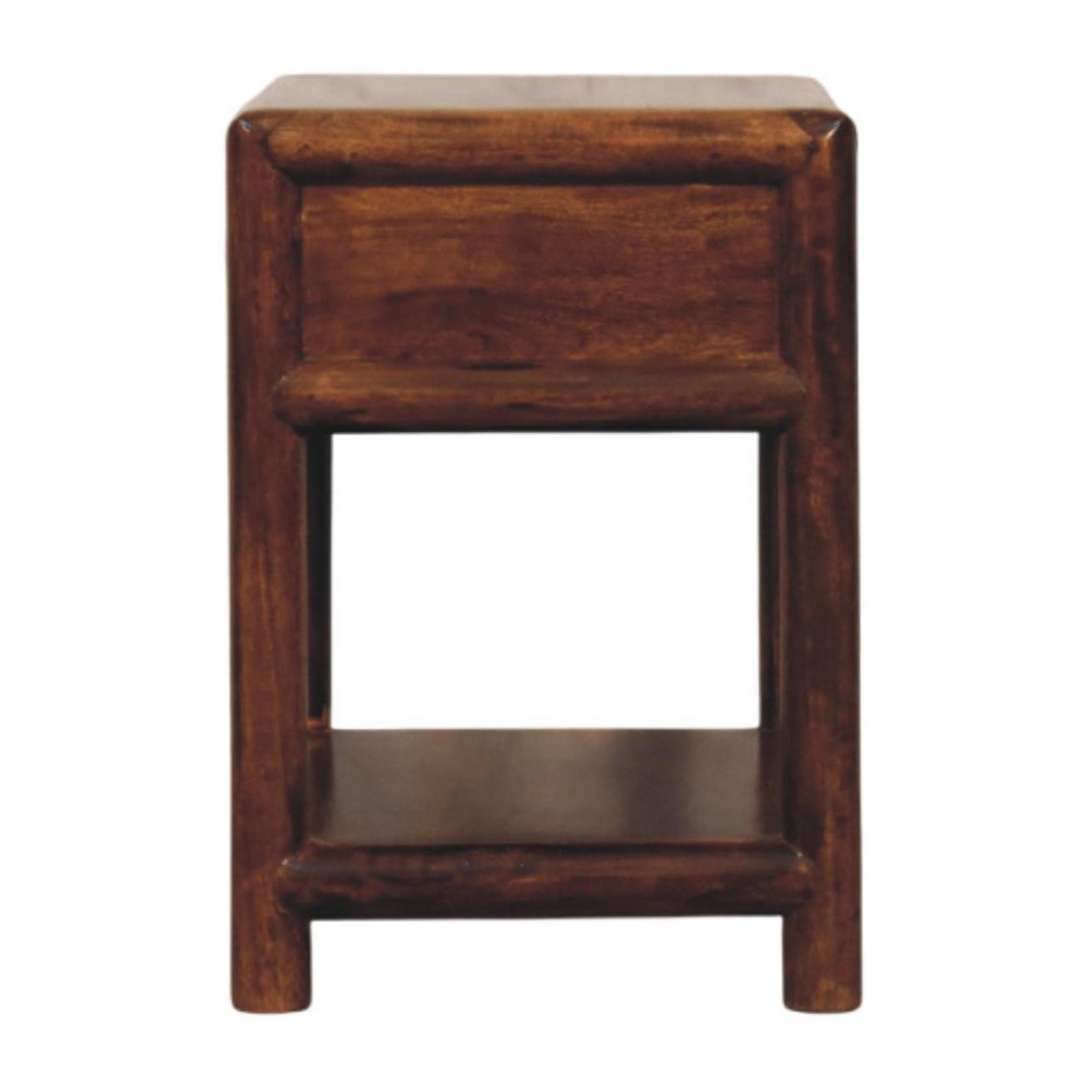 Chestnut Solid Wood Square One Drawer Nightstand - 20-inch