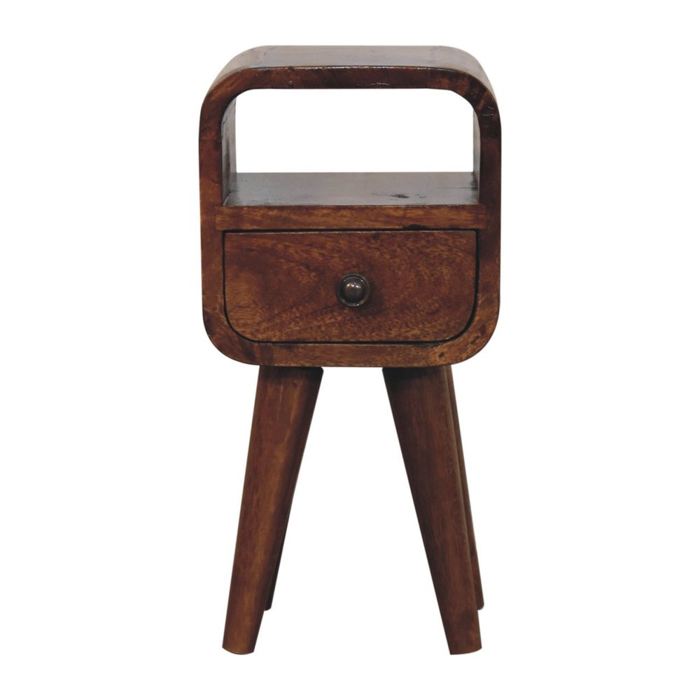 Chestnut Solid Wood Square One Drawer Nightstand - 16-inch