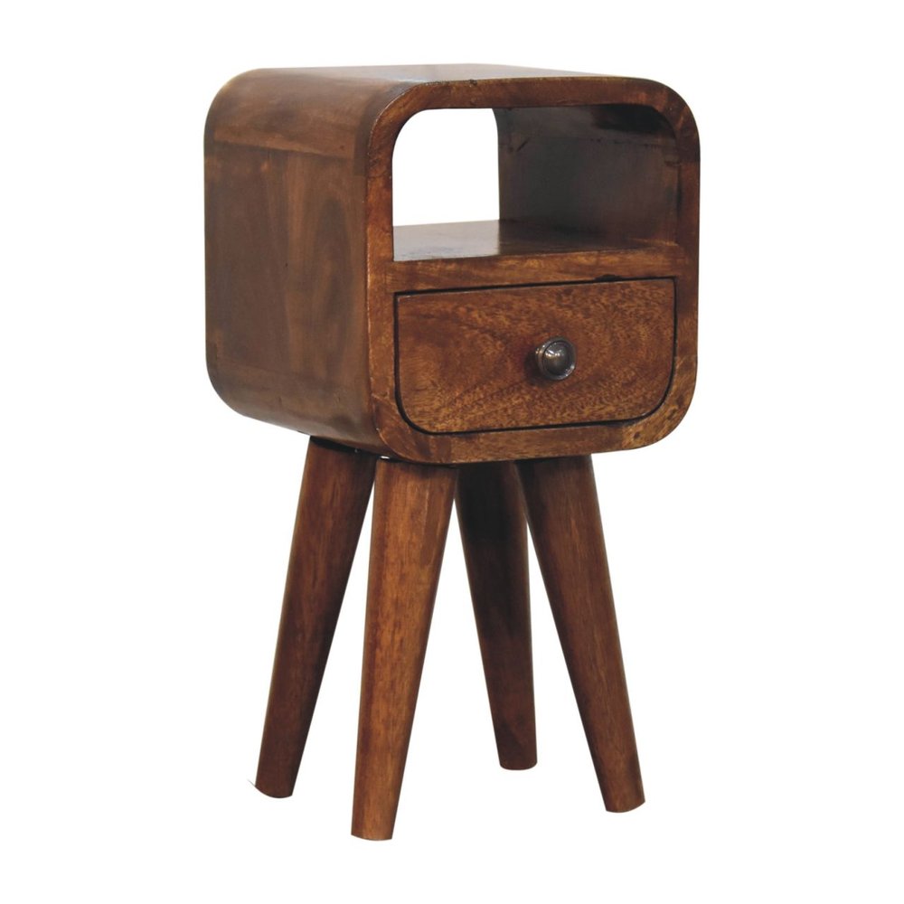 Chestnut Solid Wood Square One Drawer Nightstand - 16-inch