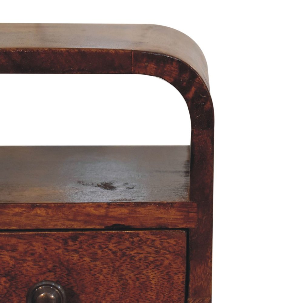 Chestnut Solid Wood Square One Drawer Nightstand - 16-inch