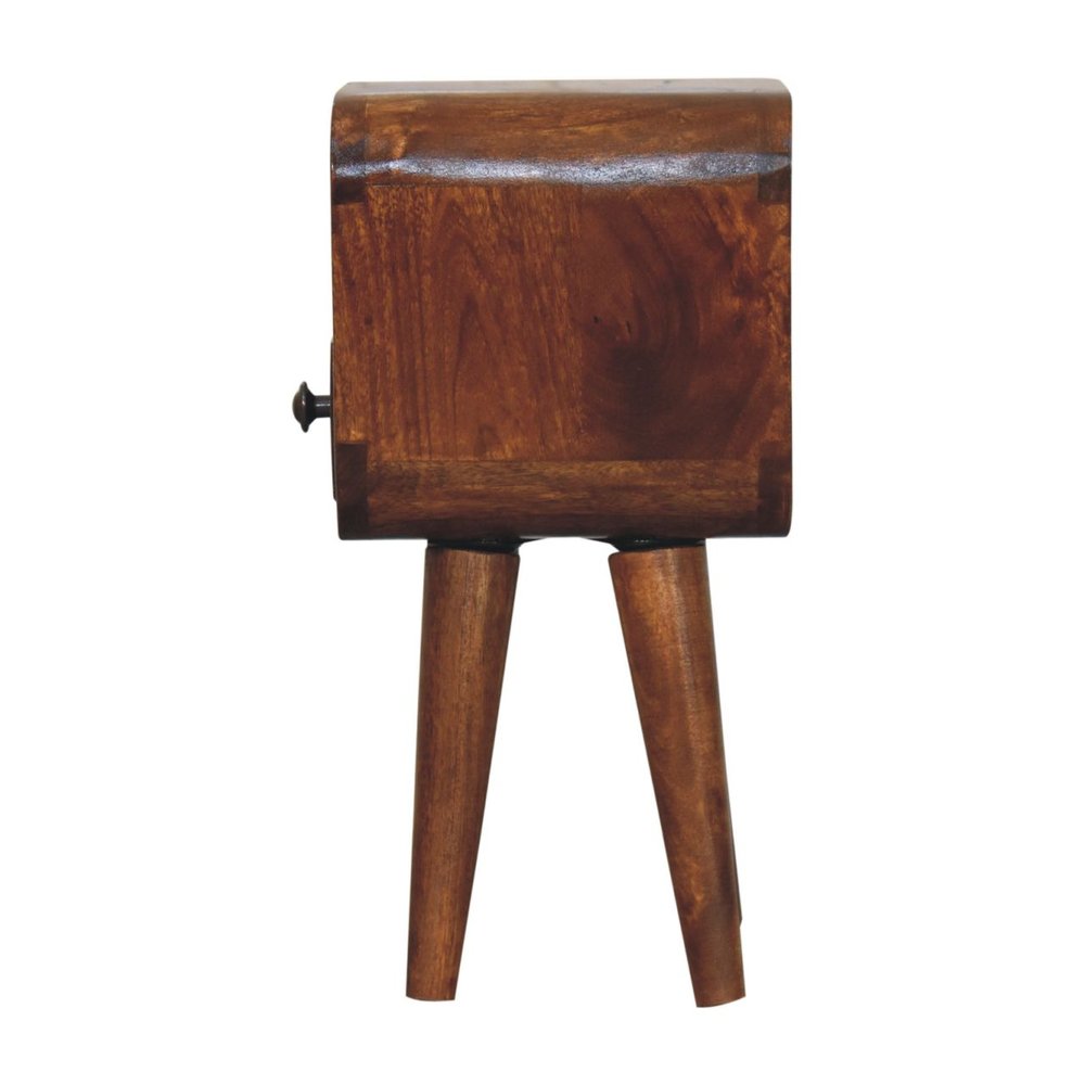 Chestnut Solid Wood Square One Drawer Nightstand - 16-inch
