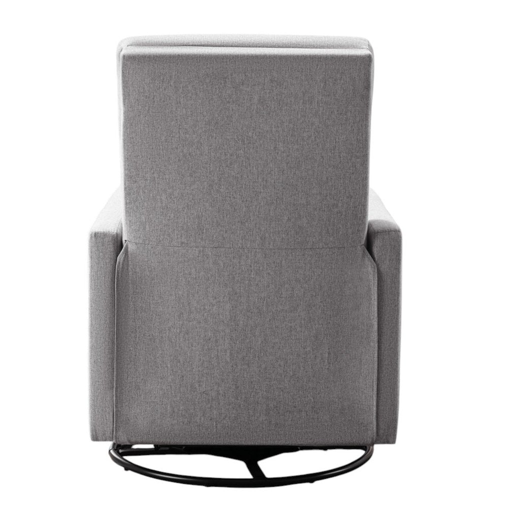 Gray Tufted Linen Gliding Swivel Manual Rocker Recliner - 26-inch