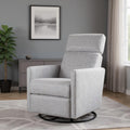 Gray Tufted Linen Gliding Swivel Manual Rocker Recliner - 26-inch