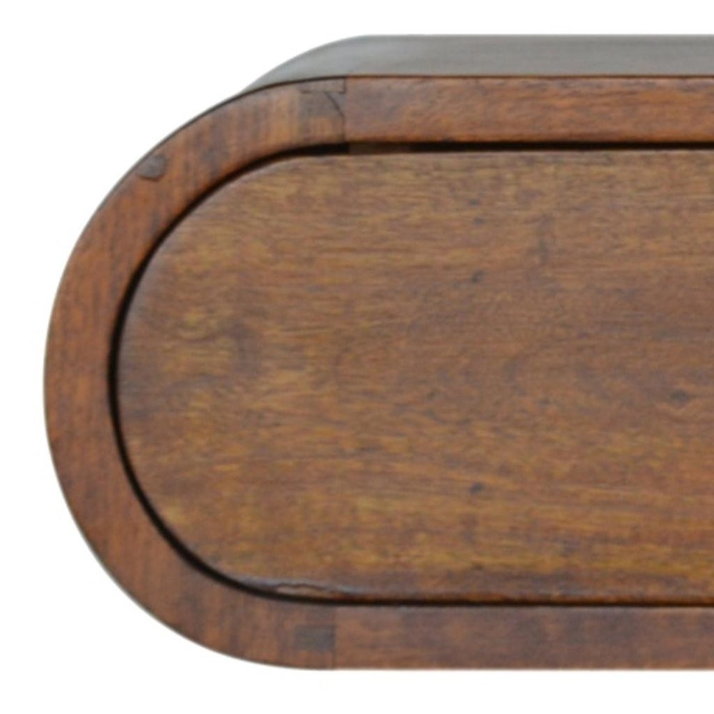 Chestnut Solid Wood Oval One Drawer Floating Nightstand - 18-inch
