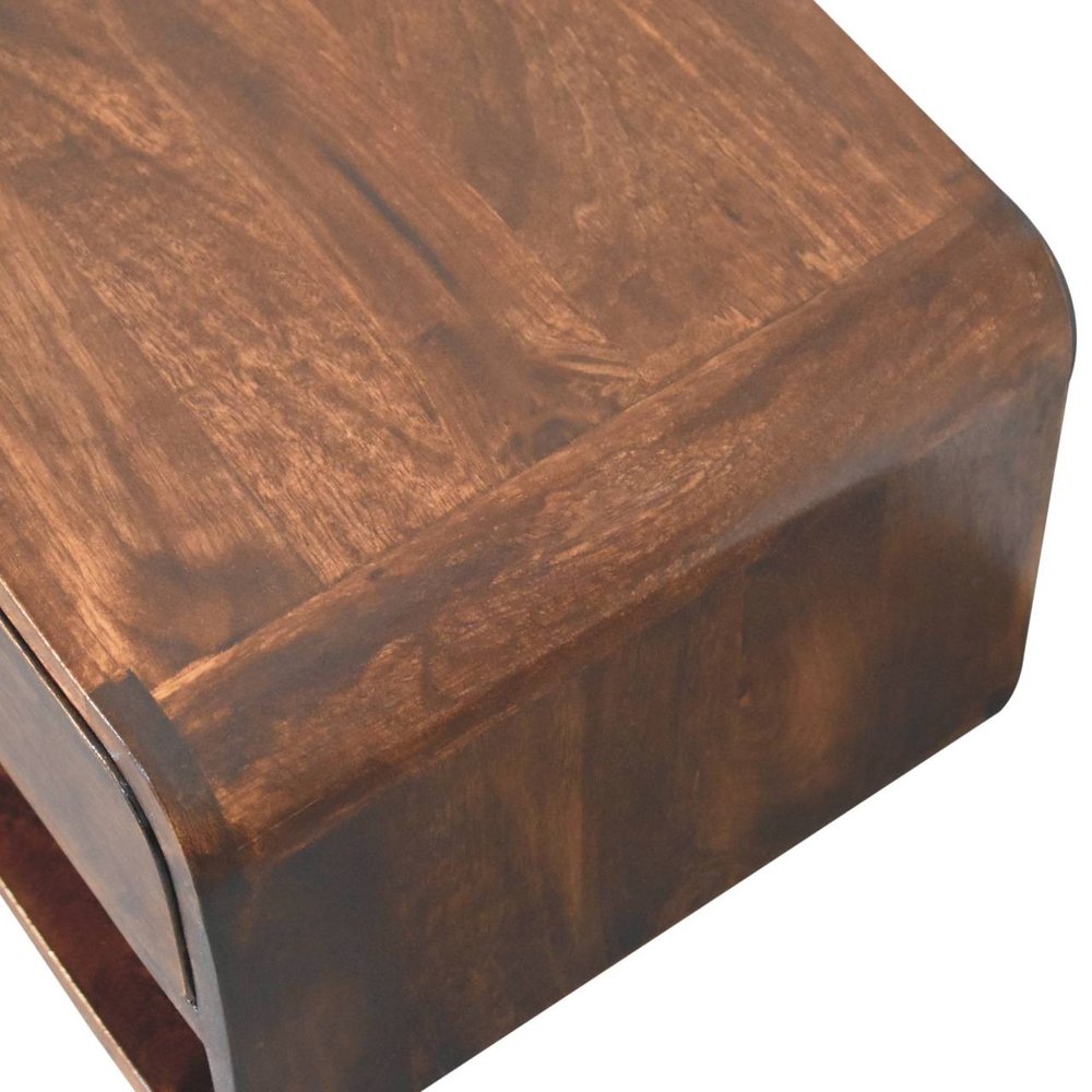 Brown Solid Wood One Drawer Floating Nightstand - 18-inch