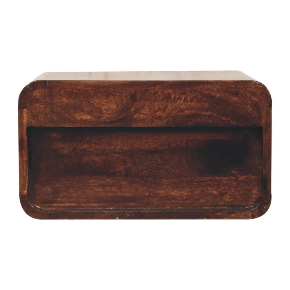 Brown Solid Wood One Drawer Floating Nightstand - 18-inch