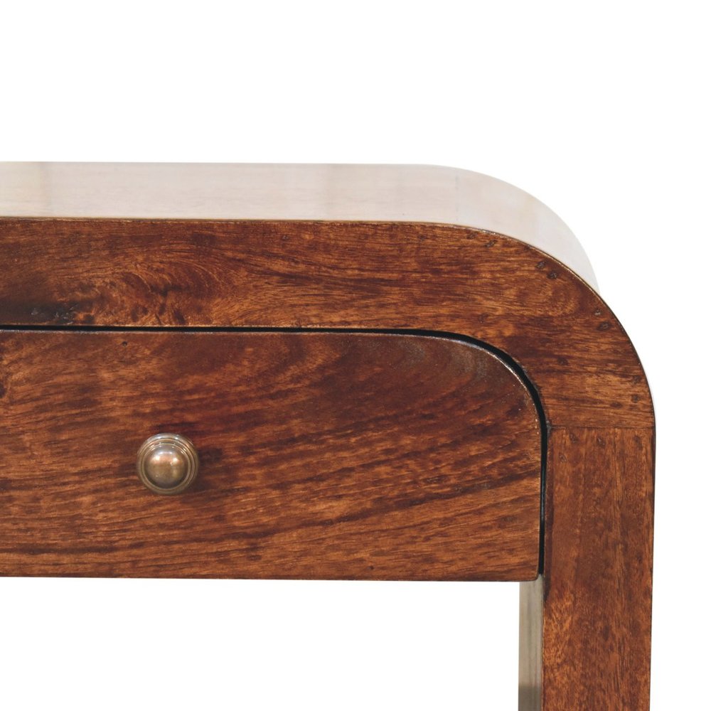 Walnut Solid Wood One Drawer Nightstand - 16-inch