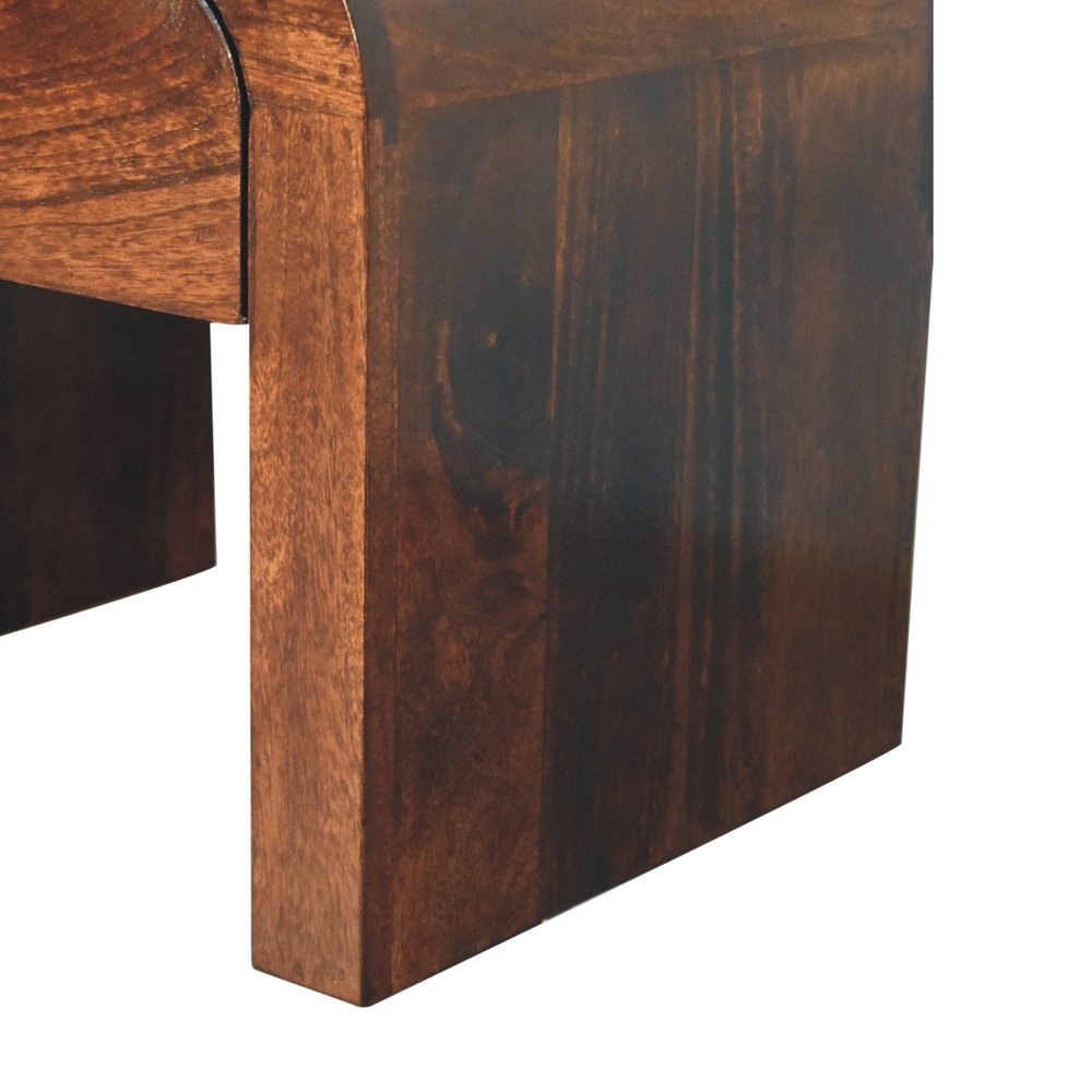 Walnut Solid Wood One Drawer Nightstand - 16-inch