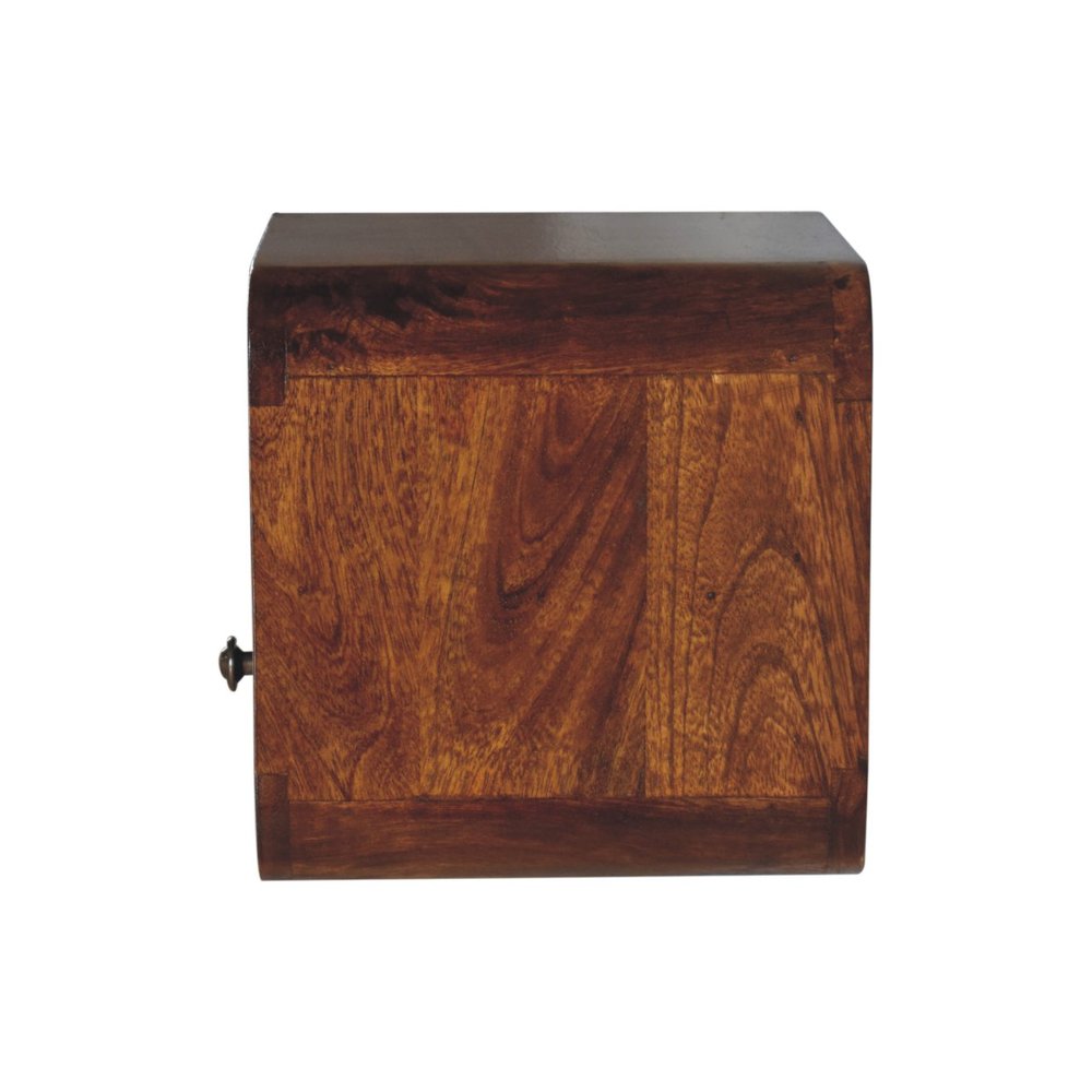 Brown Solid Wood Square One Drawer Floating Nightstand - 12-inch